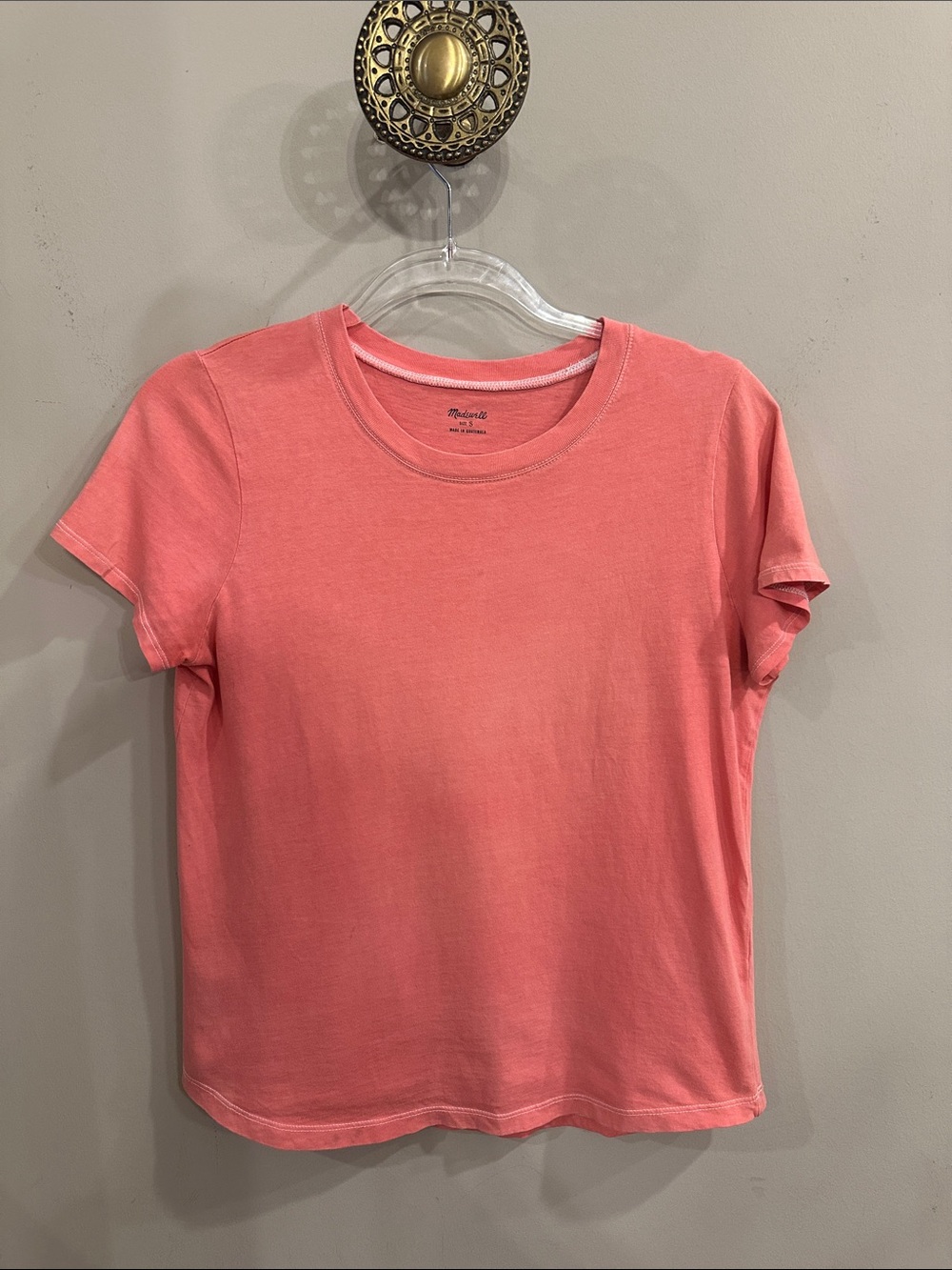 Madewell Coral Crewneck Short Sleeve Tee